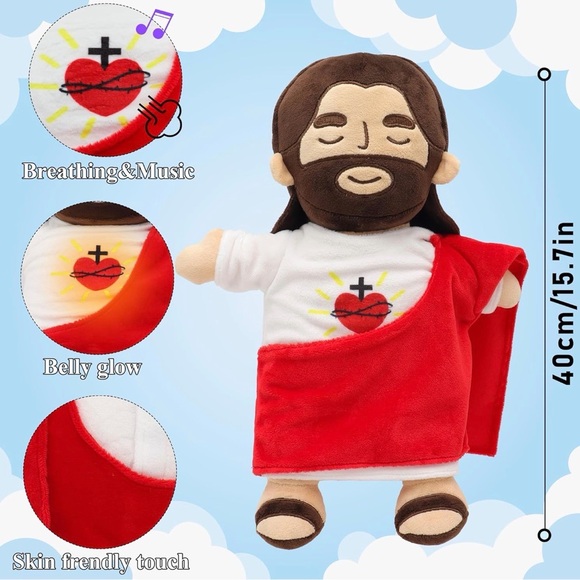 Plush Jesus Doll with Red Robe - Picture 5 of 6